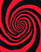 Red Black Swirl Abstract Pattern Rug