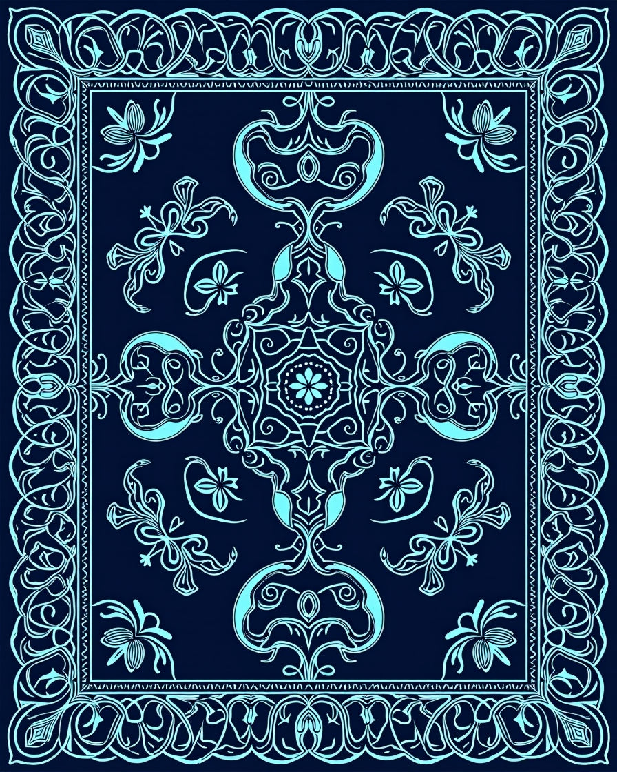 Intricate Floral Mandala Pattern Rug