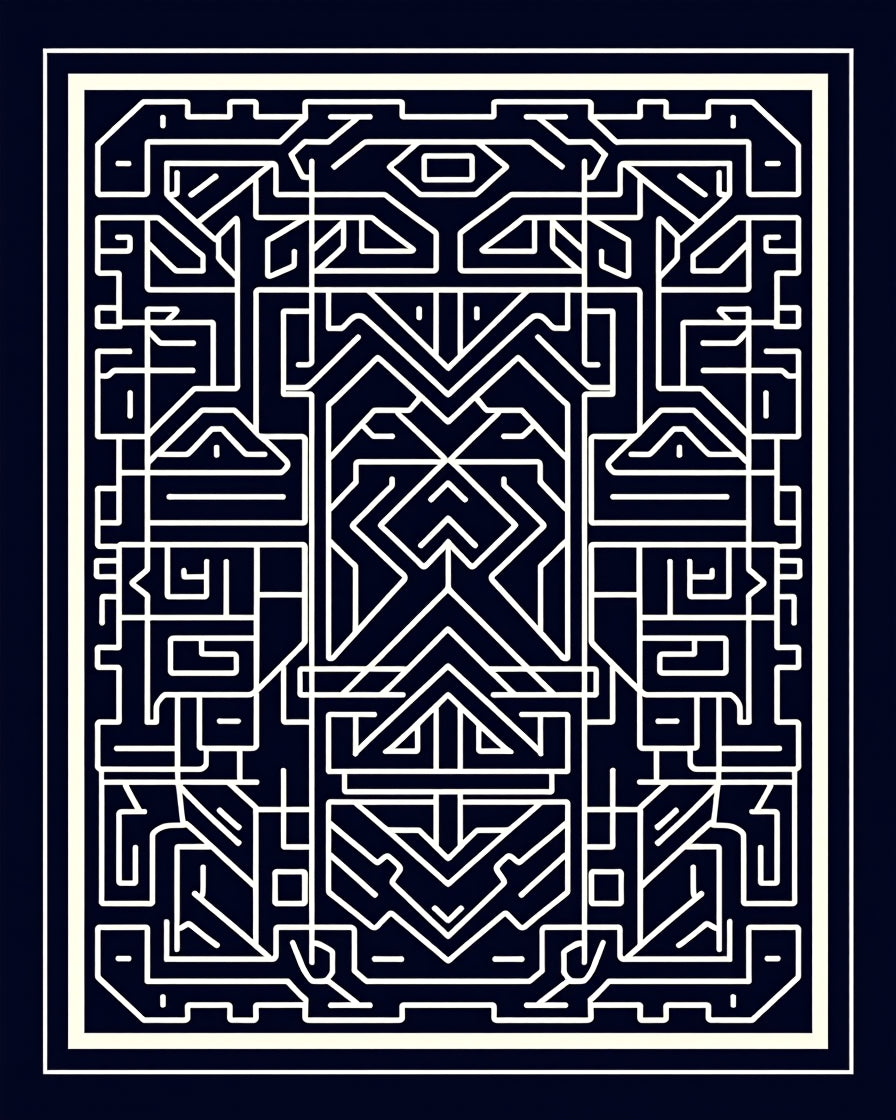 Abstract Geometric Linear Pattern Rug