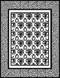 Monochrome Maze Floral Pattern Rug