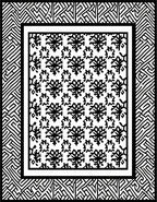 Monochrome Maze Floral Pattern Rug