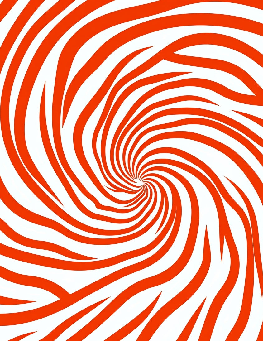 Bold Orange Swirl Pattern Rug