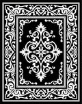 Elegant Black White Floral Pattern Rug