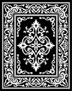 Elegant Black White Floral Pattern Rug