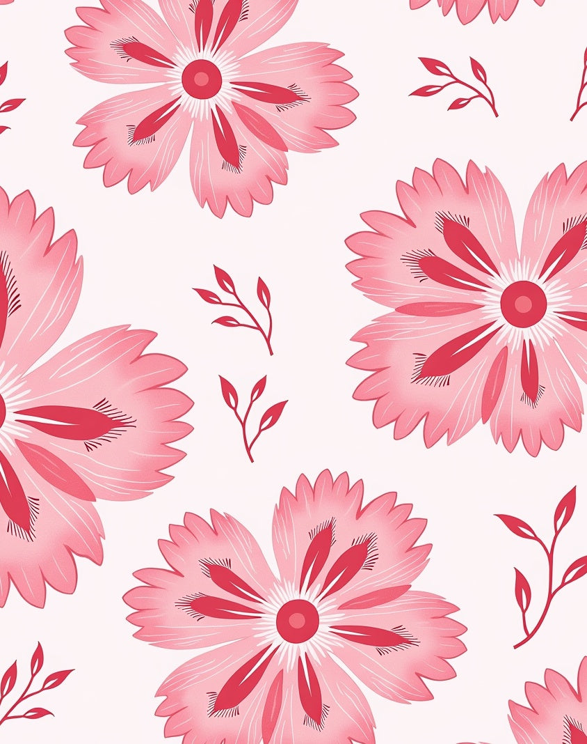Pink Flower Delicate Pattern Rug