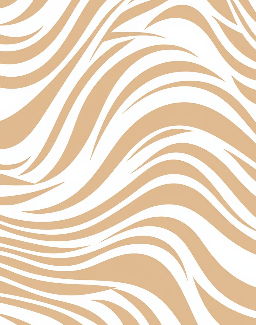 Abstract Beige Wavy Stripe Pattern Rug