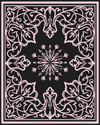 Classic Floral Symmetry Frame Design Rug