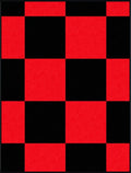 Bold Red Black Checkerboard Pattern Rug