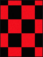 Bold Red Black Checkerboard Pattern Rug