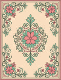 Elegant Floral Swirl Pattern Rug
