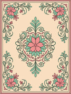 Elegant Floral Swirl Pattern Rug