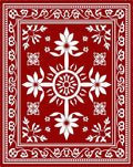Ornate Floral Sun Pattern Rug