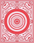 Red Floral Mandala Patterned Rug