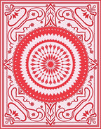 Red Floral Mandala Patterned Rug