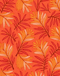 Warm Tropical Leaf Pattern Rug