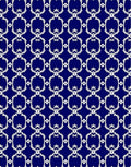 Classic Blue White Chain Pattern Rug