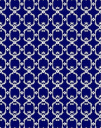 Classic Blue White Chain Pattern Rug