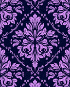 Ornate Floral Damask Pattern Rug