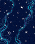 Celestial Wavy Starry Pattern Rug