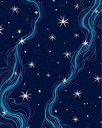 Celestial Wavy Starry Pattern Rug