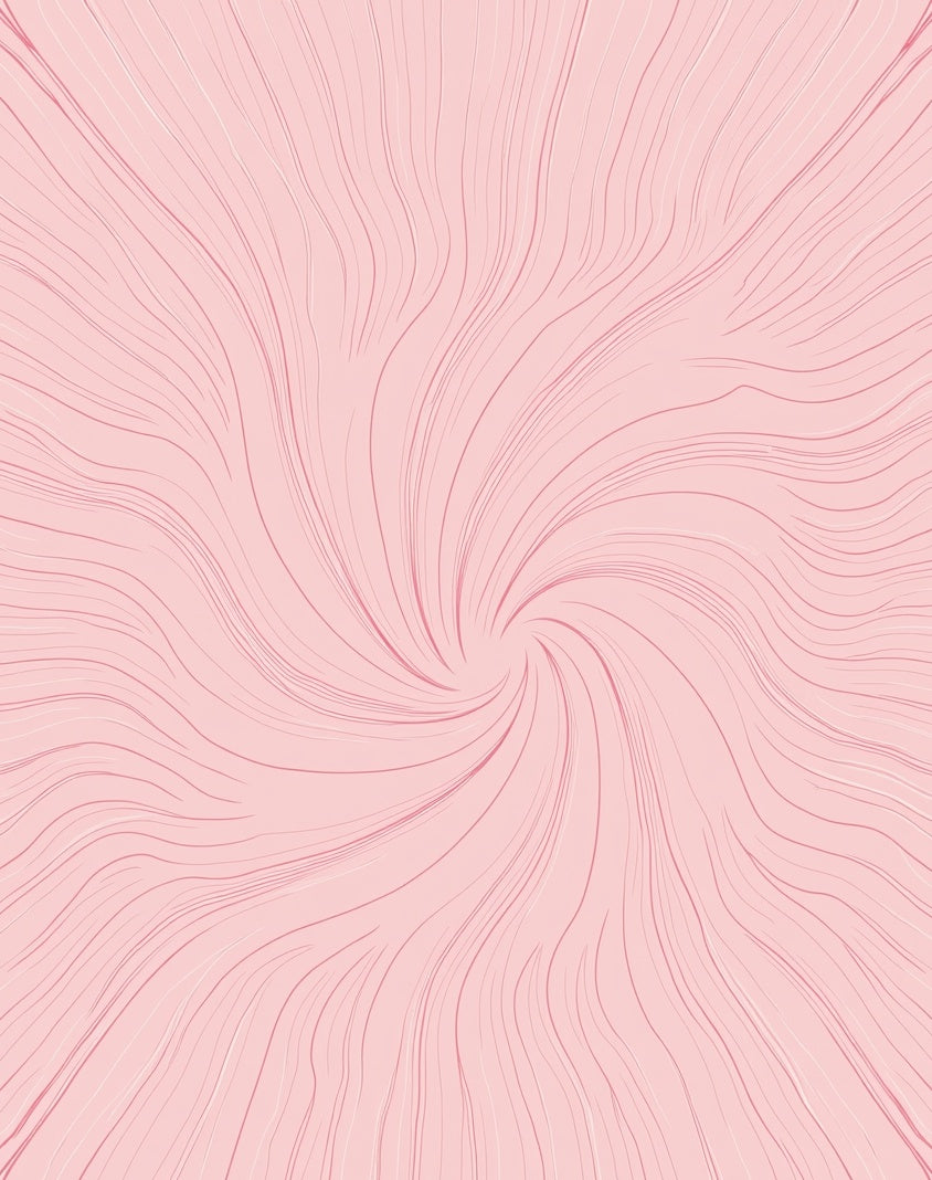 Swirling Pink Abstract Line Art Rug