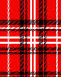 Classic Red Black White Plaid Design Rug
