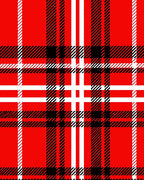 Classic Red Black White Plaid Design Rug