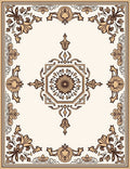 Classic Floral Octagon Frame Rug