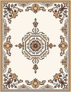 Classic Floral Octagon Frame Rug