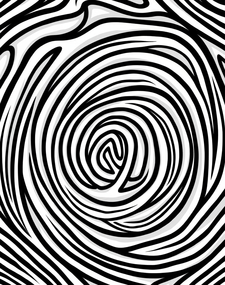 Abstract Black White Swirl Pattern Rug