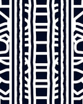 Bold White Stripe and Curve Pattern Rug