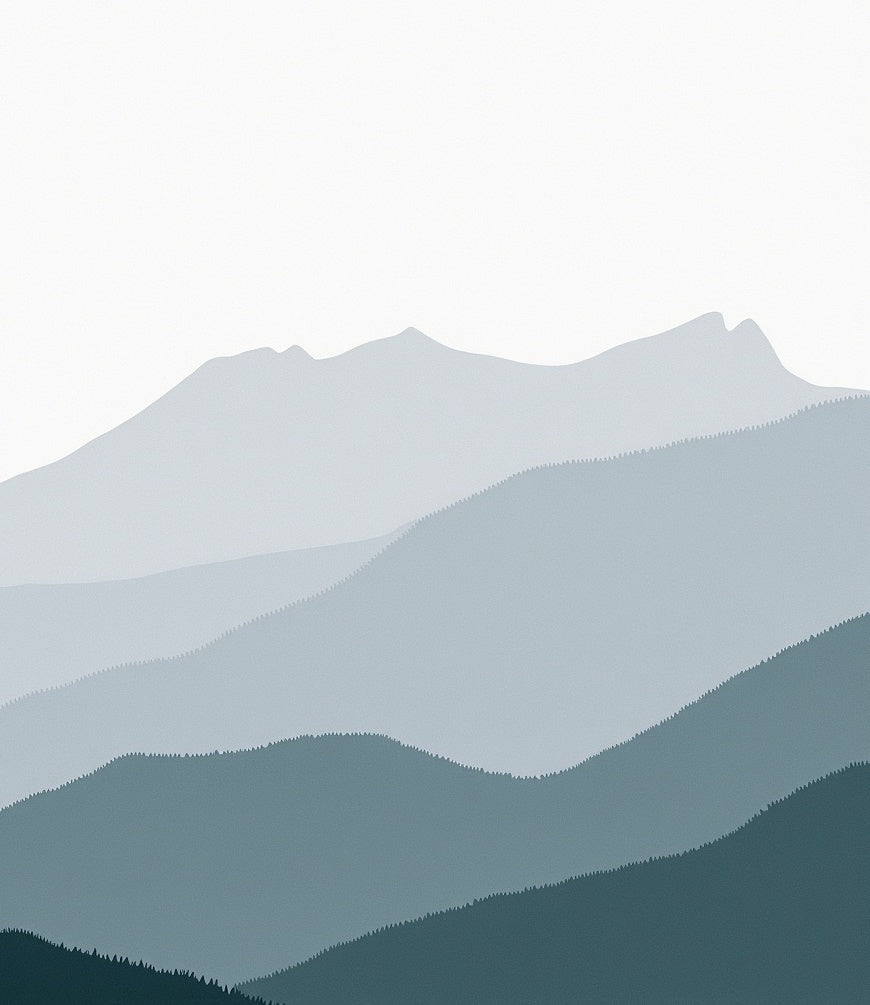 Misty Blue Mountain Layers Rug