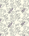 Elegant Black Vine Foliage Pattern Rug