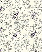 Elegant Black Vine Foliage Pattern Rug