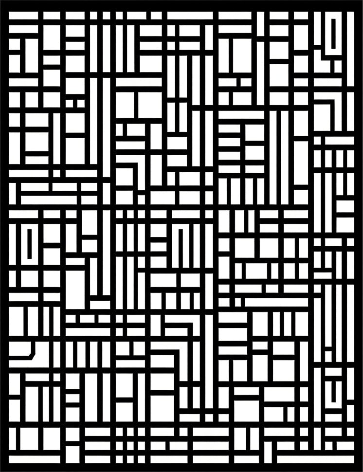 Modern Geometric Black And White Pattern Rug