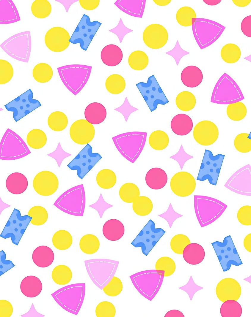 Playful Pastel Shapes Pattern Rug