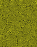 Bold Yellow Maze Pattern Rug