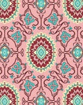 Ornate Floral Teal Medallion Style Rug