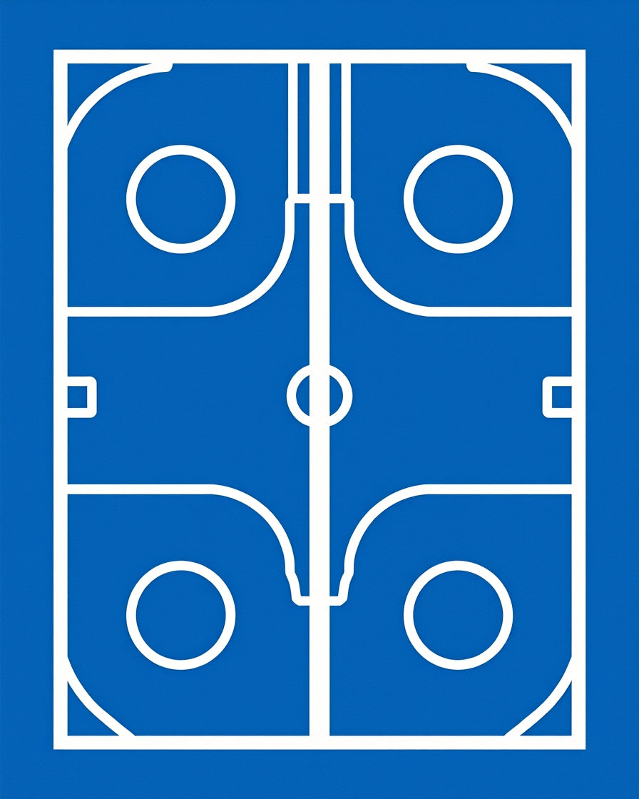 Abstract Geometric Blue White Art Design Rug