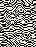 Cream Black Wavy Stripe Texture Rug