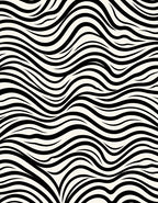 Cream Black Wavy Stripe Texture Rug