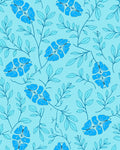 Blue Floral Vine Pattern Rug