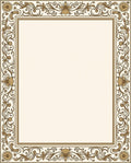 Ornate Floral Scrollwork Border Design Rug