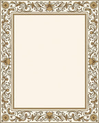 Ornate Floral Scrollwork Border Design Rug