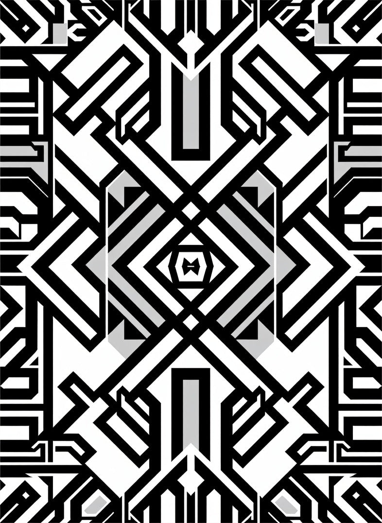 Monochromatic Abstract Geometric Pattern Rug