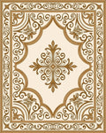 Elegant Golden Scrollwork Medallion Design Rug
