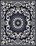 Bold Floral and Swirls Pattern Rug