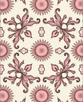 Art Nouveau Pink Floral Swirl Pattern Rug