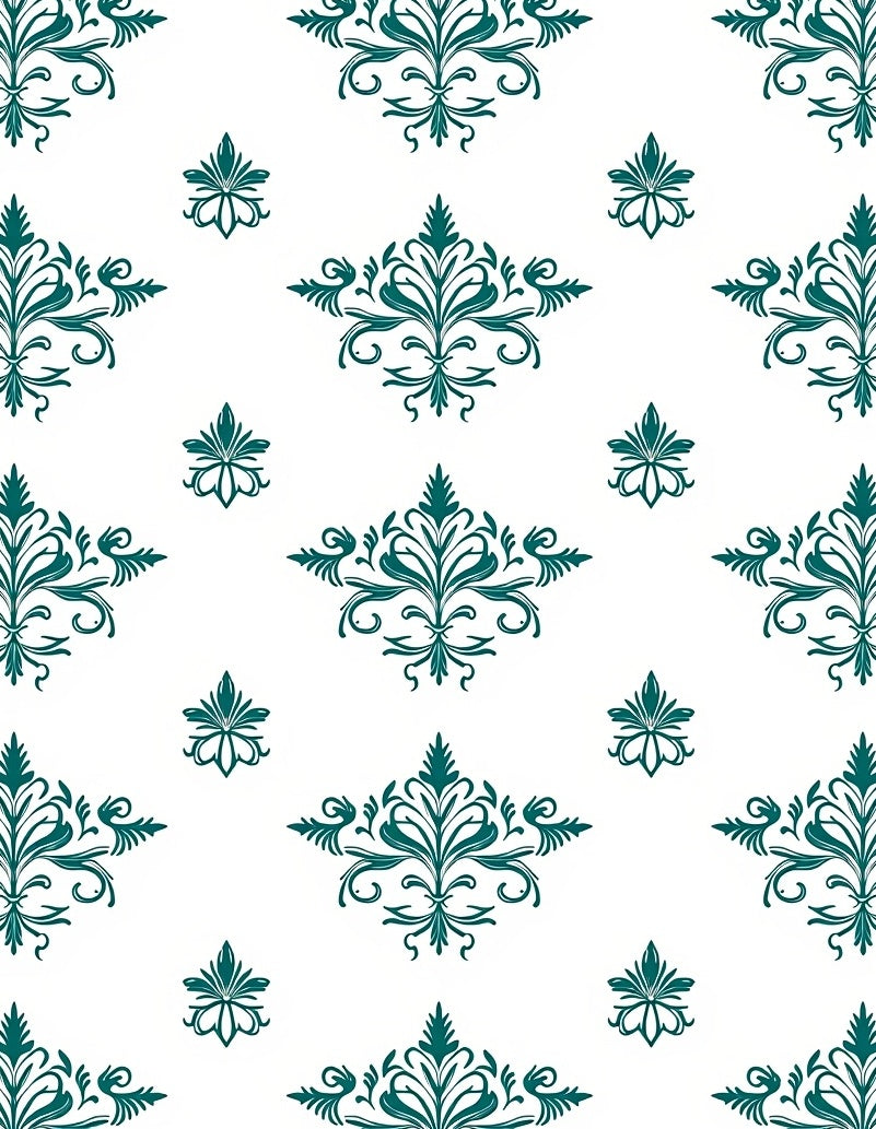 Damask Floral Tile Pattern Rug