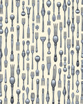 Silver Culinary Utensil Repeat Rug